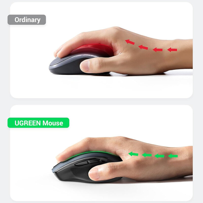 Mouse wireless ergonomic, multi-mode 500mAh Ugreen MU006S, 85082