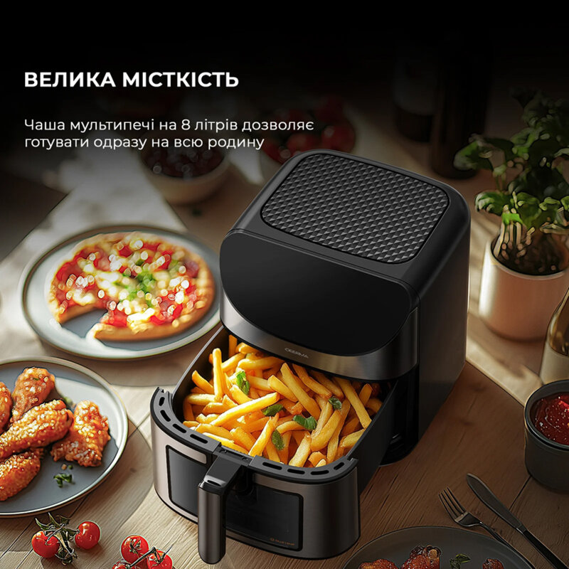Friteuza cu aer cald 200°C, air fryer 8L Deerma KZ150W, 1700W
