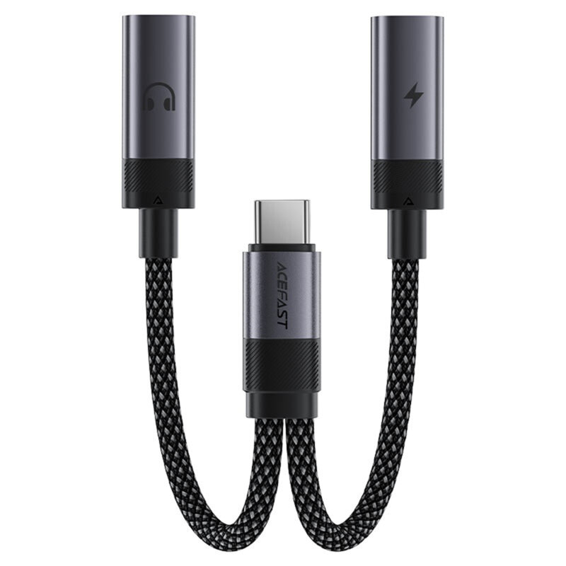 Adaptor USB-C la 2x USB-C, 60W, Hi-Fi Audio, Acefast J14