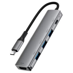 Hub USB-C 5in1, 3x USB3.0, HDMI 4K, PD 90W, Acefast J16
