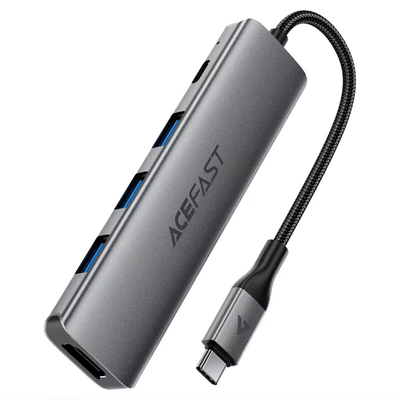 Hub USB-C 5in1, 3x USB3.0, HDMI 4K, PD 90W, Acefast J16