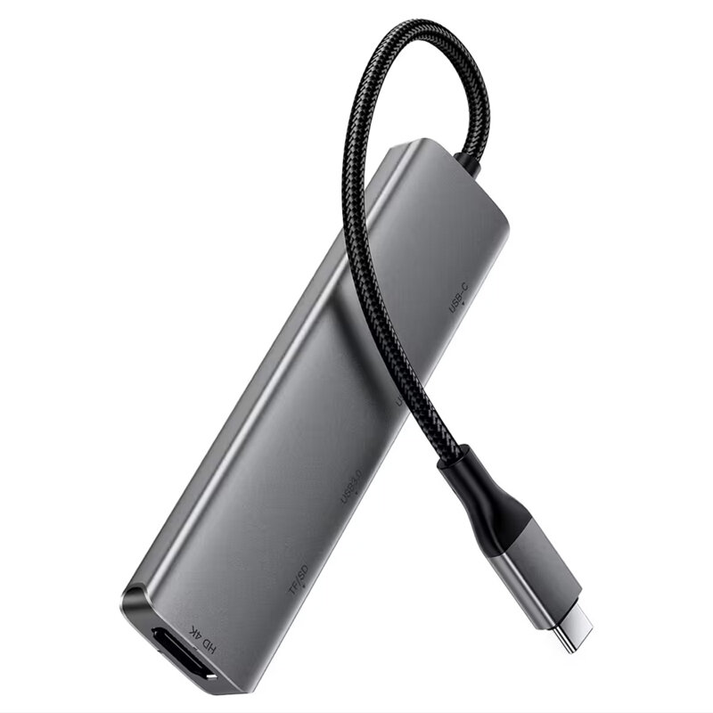 Hub USB-C 6in1, HDMI 4K, PD 90W, 2x USB3.0, SD/TF, Acefast J18