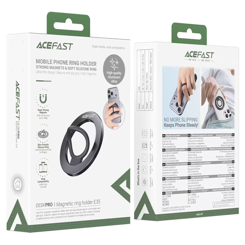 Suport magnetic inel telefon, ultra-subtire, Acefast E35
