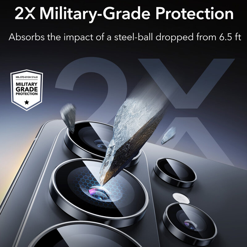 Folie sticla camera Samsung Galaxy S26 Ultra ESR Armorite Camera Lens Protectors, negru