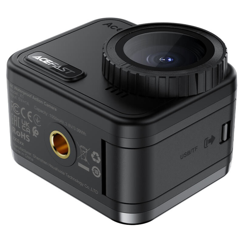 Camera de actiune 4K, Wi-Fi, IPX8, Acefast X1, negru