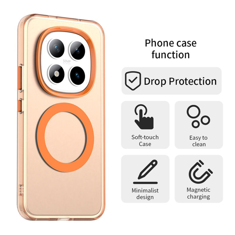 Husa Xiaomi Poco M8 Pro 5G Techsuit CandyCase MagSafe, portocaliu