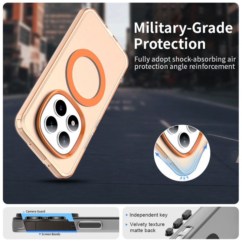 Husa Xiaomi Poco M8 Pro 5G Techsuit CandyCase MagSafe, portocaliu