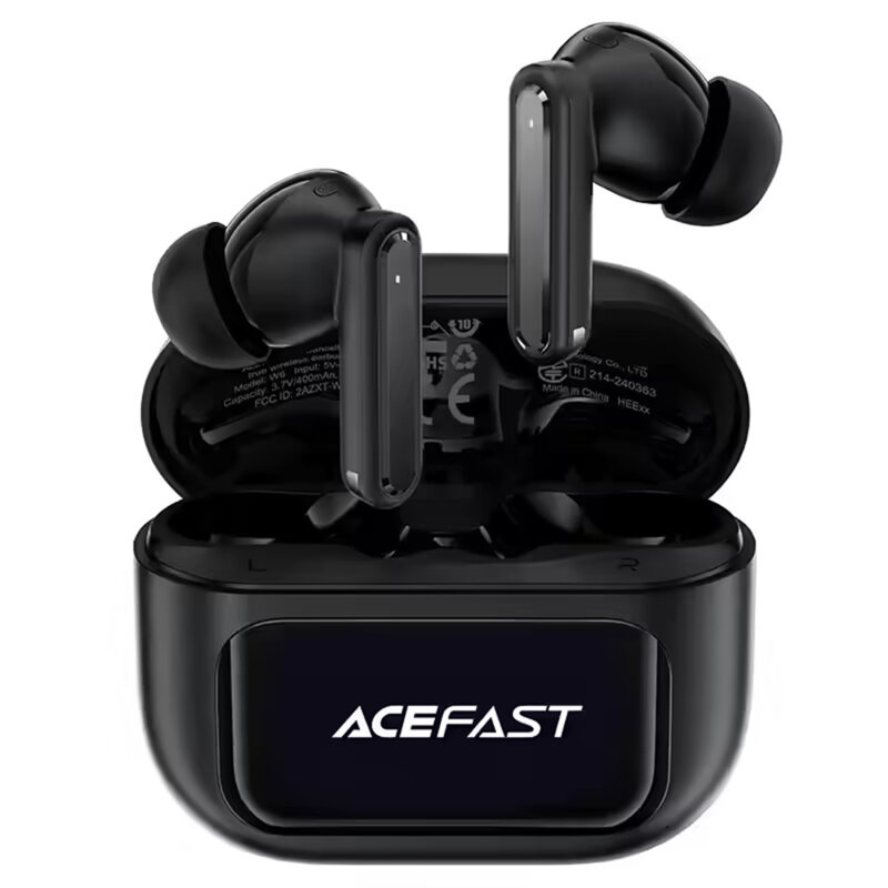 Casti wireless ANC, AI ENC, BT 5.4, Acefast W6, negru