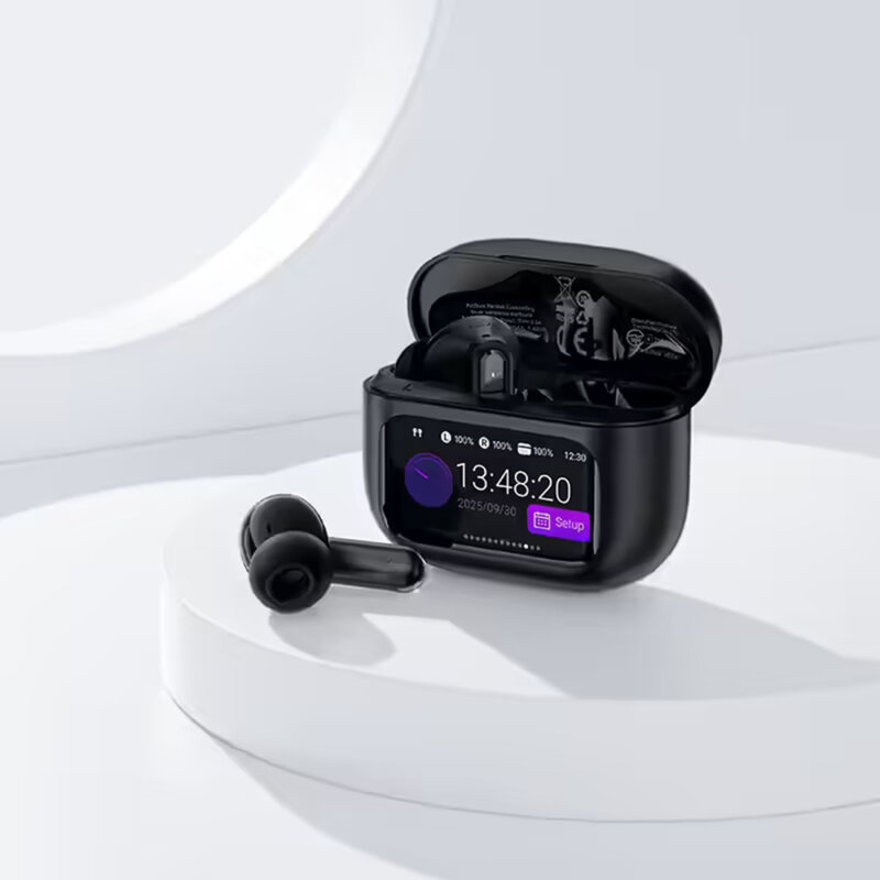 Casti wireless ANC, AI ENC, BT 5.4, Acefast W6, negru