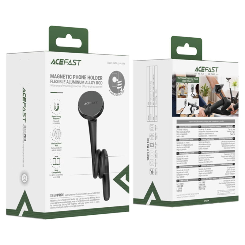 Suport magnetic telefon flexibil, Acefast E36, negru