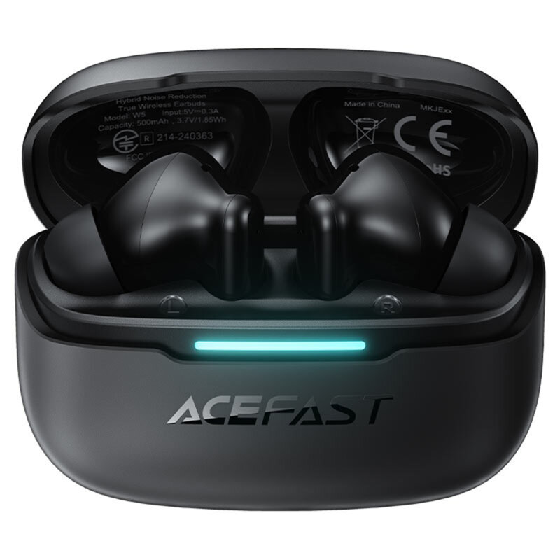 Casti wireless Bluetooth 5.4, ANC, ENC, Acefast W5, negru