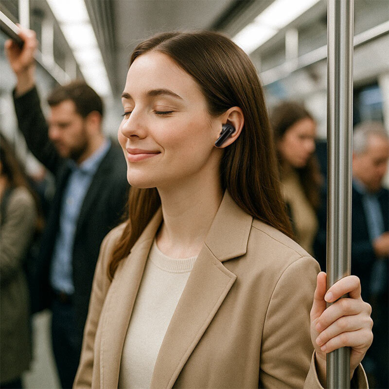 Casti wireless Bluetooth 5.4, ANC, ENC, Acefast W5, negru