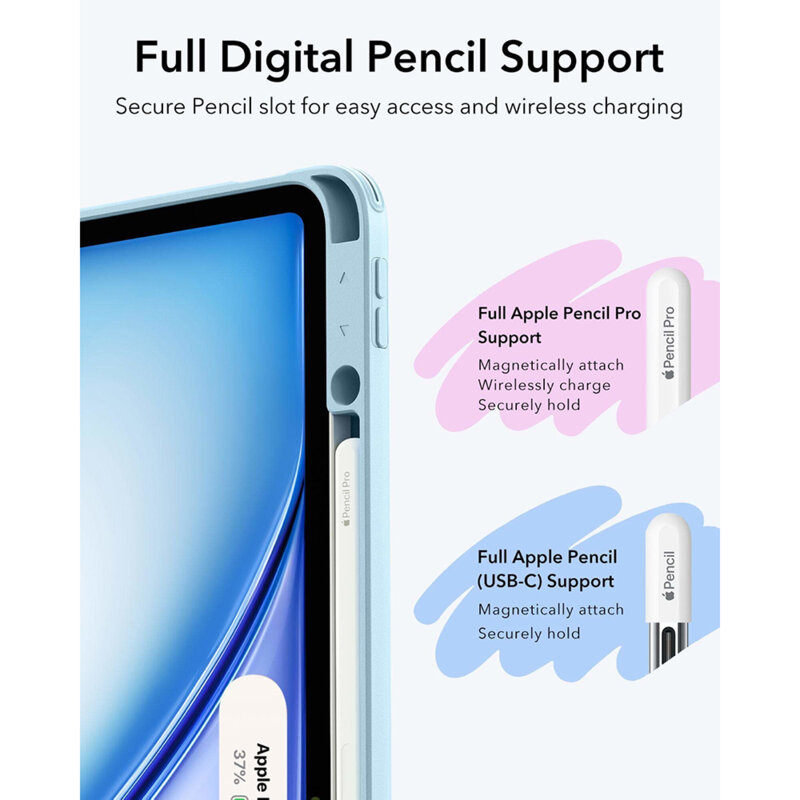 Husa iPad Air 13 (2026) ESR Flip Hybrid, albastru