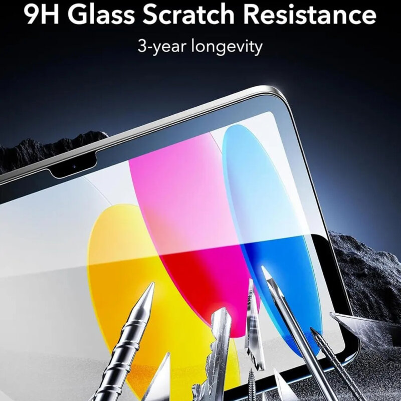 Folie sticla iPad Air 13 (2026) ESR Armorite Screen Protector UltraFit Tray, transparenta