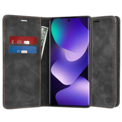 Husa piele Xiaomi Redmi Note 15 5G Techsuit Confy Cover, negru