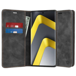 Husa piele Xiaomi Poco M8 5G Techsuit Confy Cover, negru