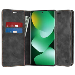 Husa piele Xiaomi Redmi Note 15 4G Techsuit Confy Cover, negru