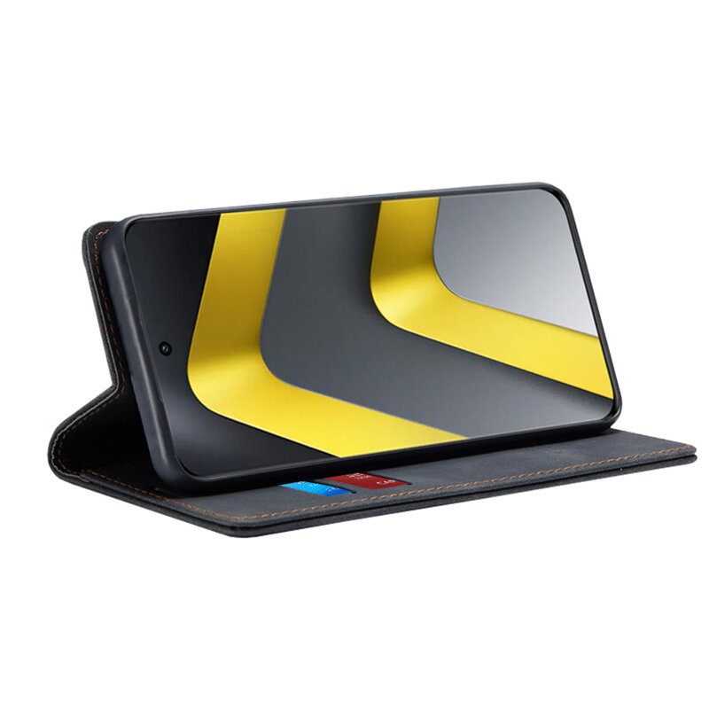 Husa piele Xiaomi Poco M8 Pro 5G Techsuit Confy Cover, negru