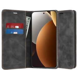 Husa piele Xiaomi Redmi Note 15 Pro 5G Techsuit Confy Cover, negru