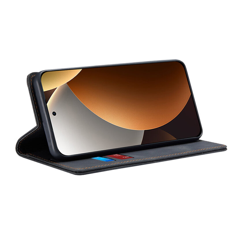 Husa piele Xiaomi Redmi Note 15 Pro 5G Techsuit Confy Cover, negru