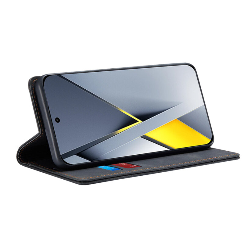 Husa piele Xiaomi Poco F8 Pro Techsuit Confy Cover, negru