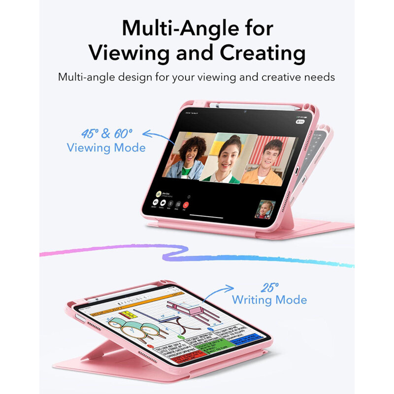 Husa iPad 12 (2026) ESR Flip Hybrid, roz