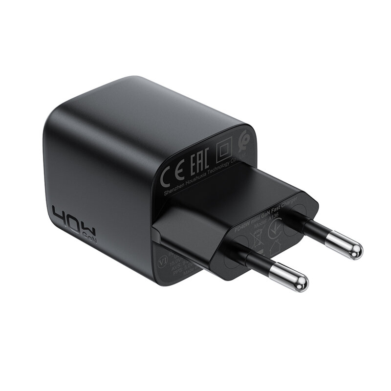 Mini incarcator de retea Type-C, GaN Acefast A136, 40W, negru