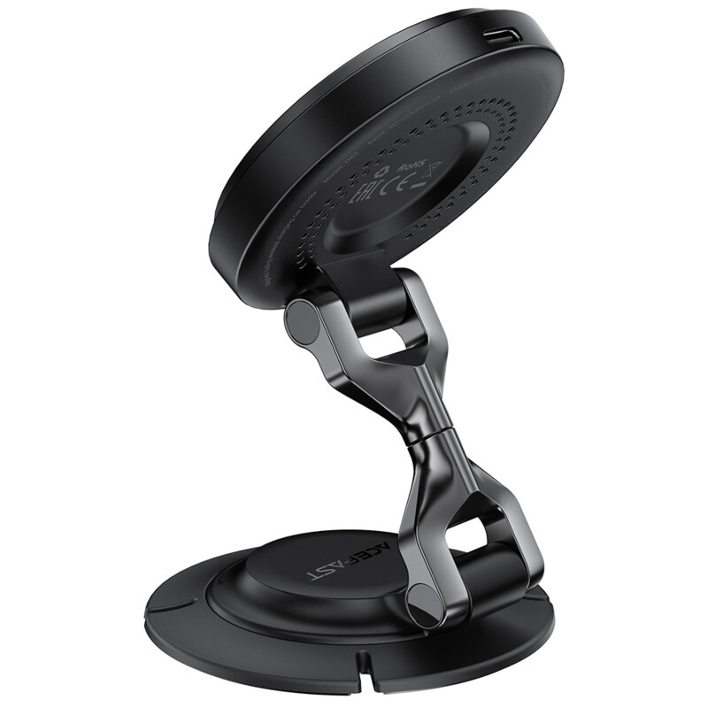 Suport auto magnetic, incarcare wireless 15W Acefast D65, negru