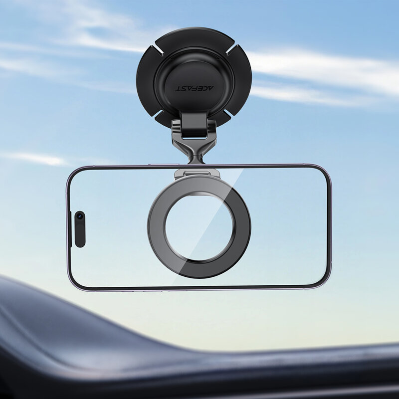 Suport auto magnetic, incarcare wireless 15W Acefast D65, negru