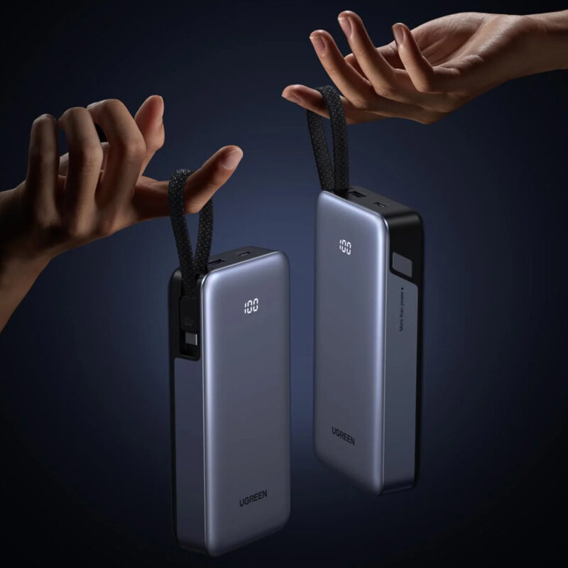 Baterie externa USB, Type-C, 20000mAh Ugreen, 45W, gri, 55988B
