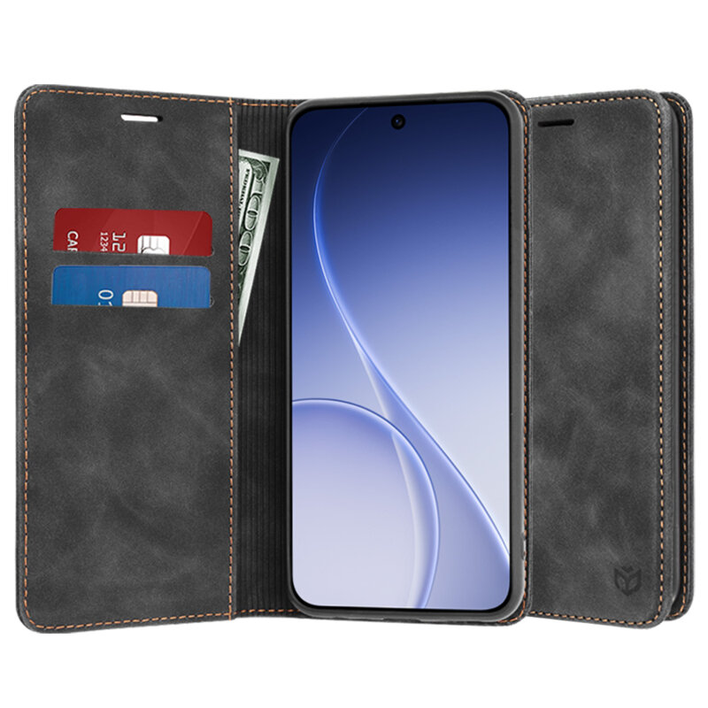 Husa piele Oppo Reno15 F Techsuit Confy Cover, negru