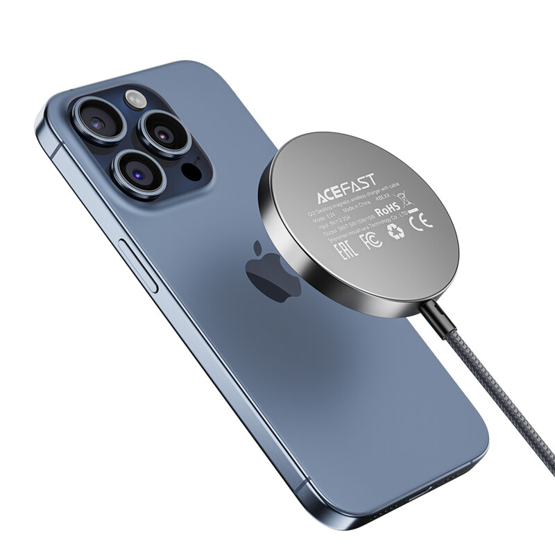 Incarcator wireless universal MagSafe Qi2, 15W Acefast E24, 1.2m