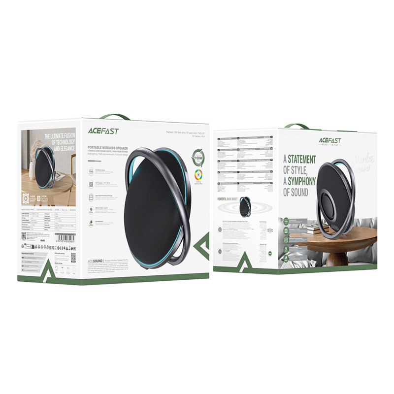 Boxa portabila TWS, power bank, RGB Acefast K5 Pro, 4000mAh