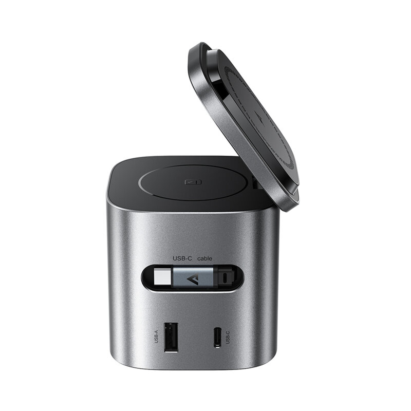 Statie de incarcare GaN 6in1 cu cablu tip C Acefast Z9, 80W