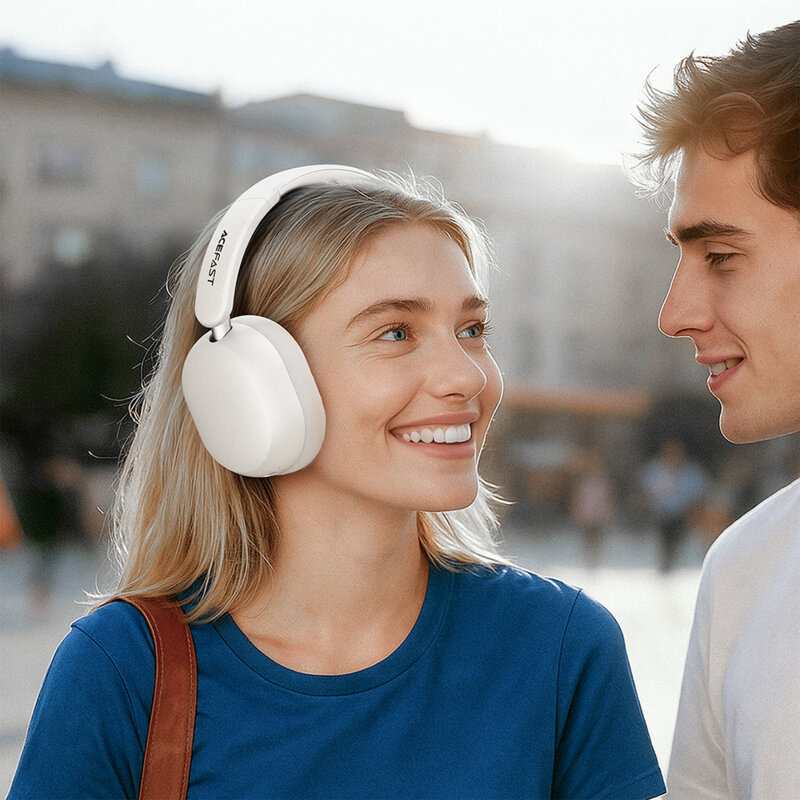 Casti wireless ANC, Game Mode, Bass Boost, Acefast H12, negru