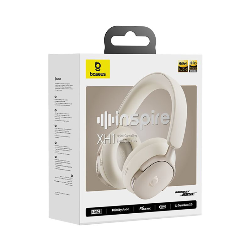 Casti Bluetooth 6.1, Dolby Audio Baseus Inspire XH1, 800mAh, alb