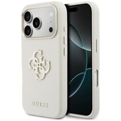 Husa originala Guess iPhone 17 Pro Hardcase Resin Logo, bej, GUHCP17L5PS4RGGE