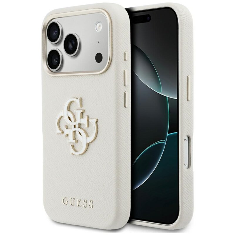 Husa originala Guess iPhone 17 Pro Hardcase Resin Logo, bej, GUHCP17L5PS4RGGE