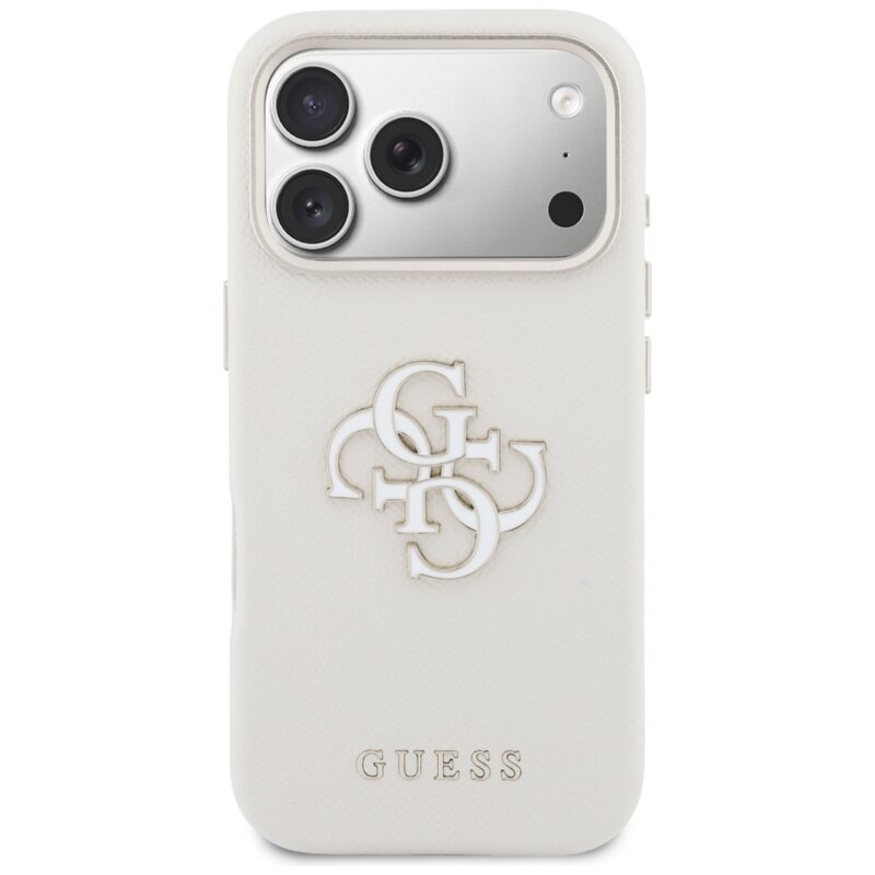 Husa originala Guess iPhone 17 Pro Hardcase Resin Logo, bej, GUHCP17L5PS4RGGE