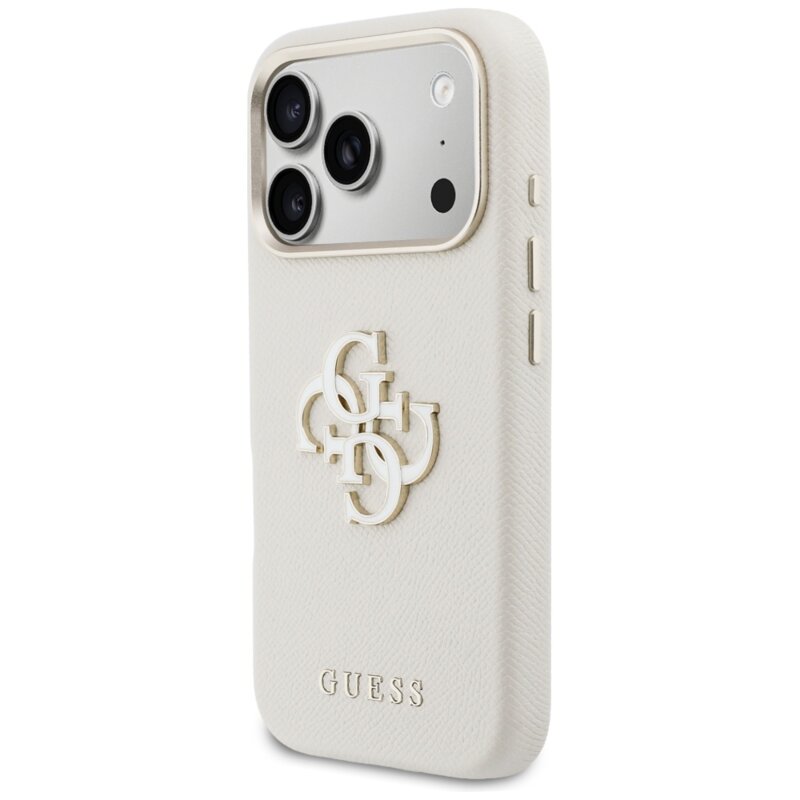 Husa originala Guess iPhone 17 Pro Hardcase Resin Logo, bej, GUHCP17L5PS4RGGE