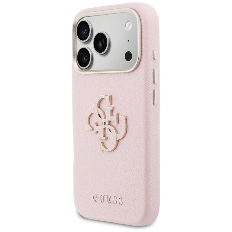 Husa originala Guess iPhone 17 Pro Max Hardcase Resin Logo, roz, GUHCP17X5PS4RGGP