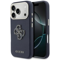 Husa originala Guess iPhone 17 Pro Max Hardcase Resin Logo, albastru, GUHCP17X5PS4RGGB