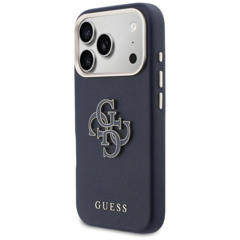 Husa originala Guess iPhone 17 Pro Max Hardcase Resin Logo, albastru, GUHCP17X5PS4RGGB