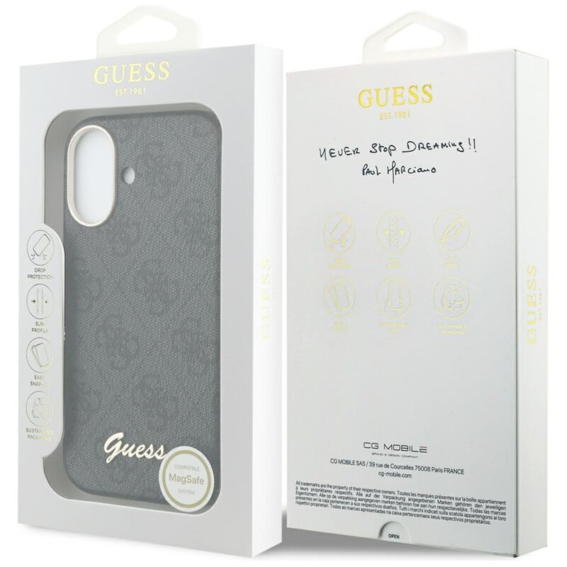 Husa Guess iPhone 17 4G Script MagSafe, negru, GUHMP17S5P4FWMSK