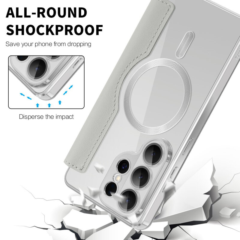 Husa Samsung Galaxy S26 Ultra Techsuit SmartMag Book Case, gri