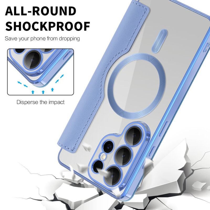 Husa Samsung Galaxy S26 Ultra Techsuit SmartMag Book Case, bleu