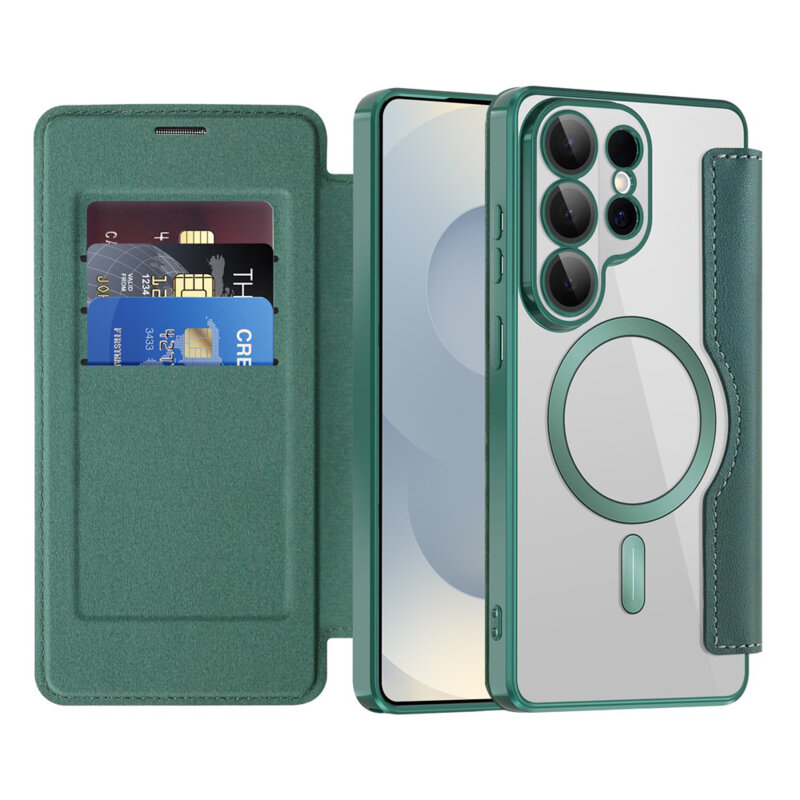 Husa Samsung Galaxy S26 Ultra Techsuit SmartMag Book Case, verde
