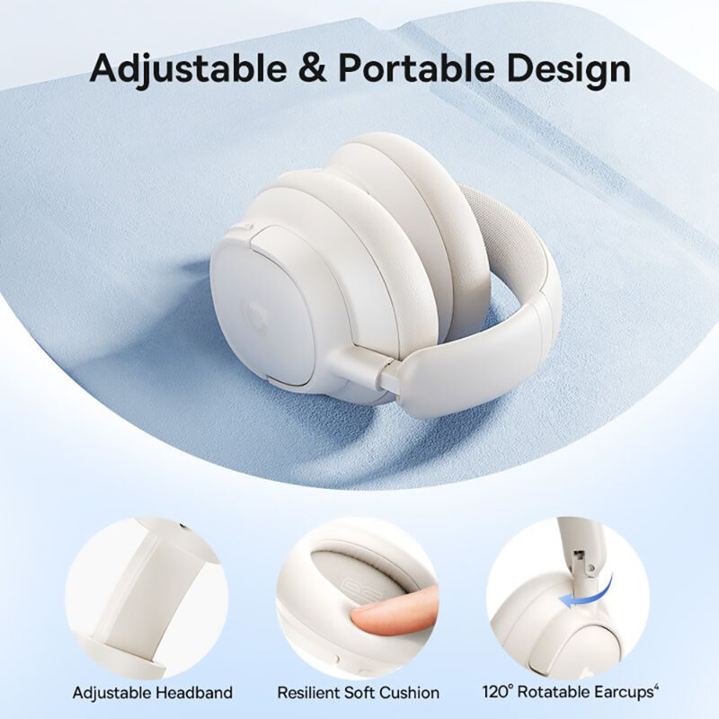 Casti Noise Cancelling, Hi-Res Baseus Bass BH1 NC, alb, A0203702
