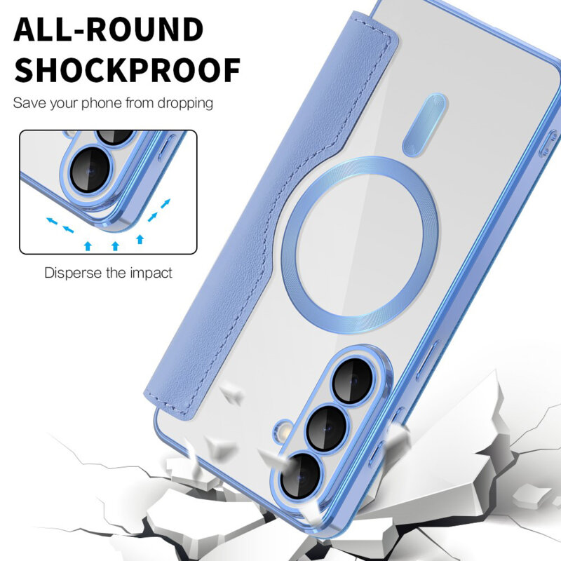 Husa Samsung Galaxy S26 Plus Techsuit SmartMag Book Case, bleu