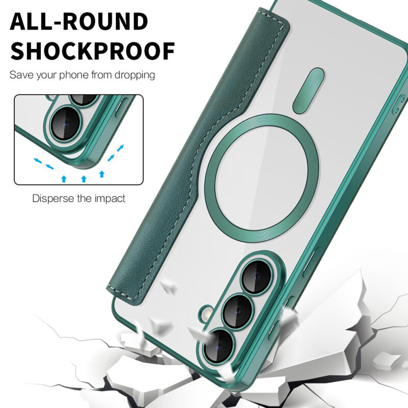 Husa Samsung Galaxy S26 Plus Techsuit SmartMag Book Case, verde